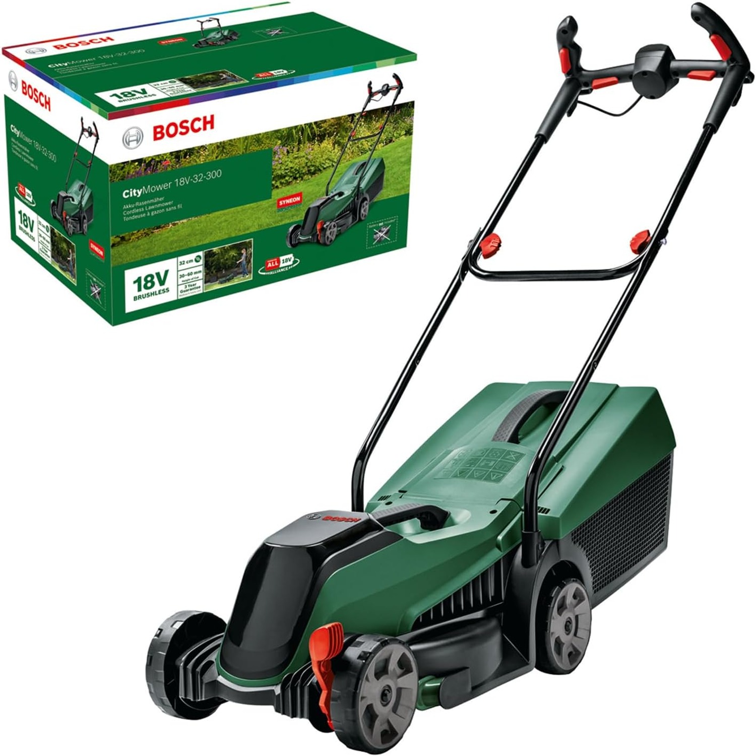 CityMower 18V-32-300 Cordless Lawn Mower Kit with 4.0Ah Battery and Fast Charger: image 2