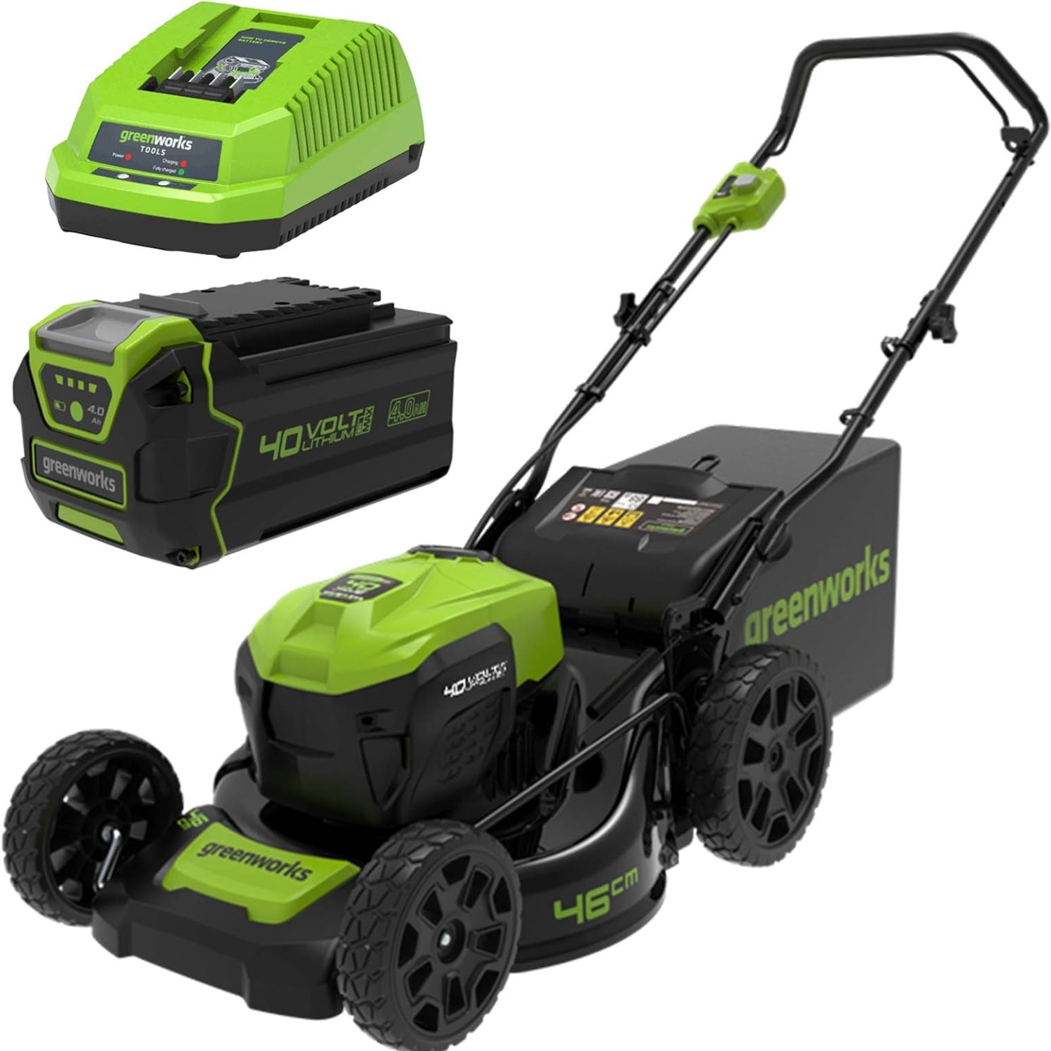 Greenworks 40V Brushless 46cm Cordless Lawn Mower Kit