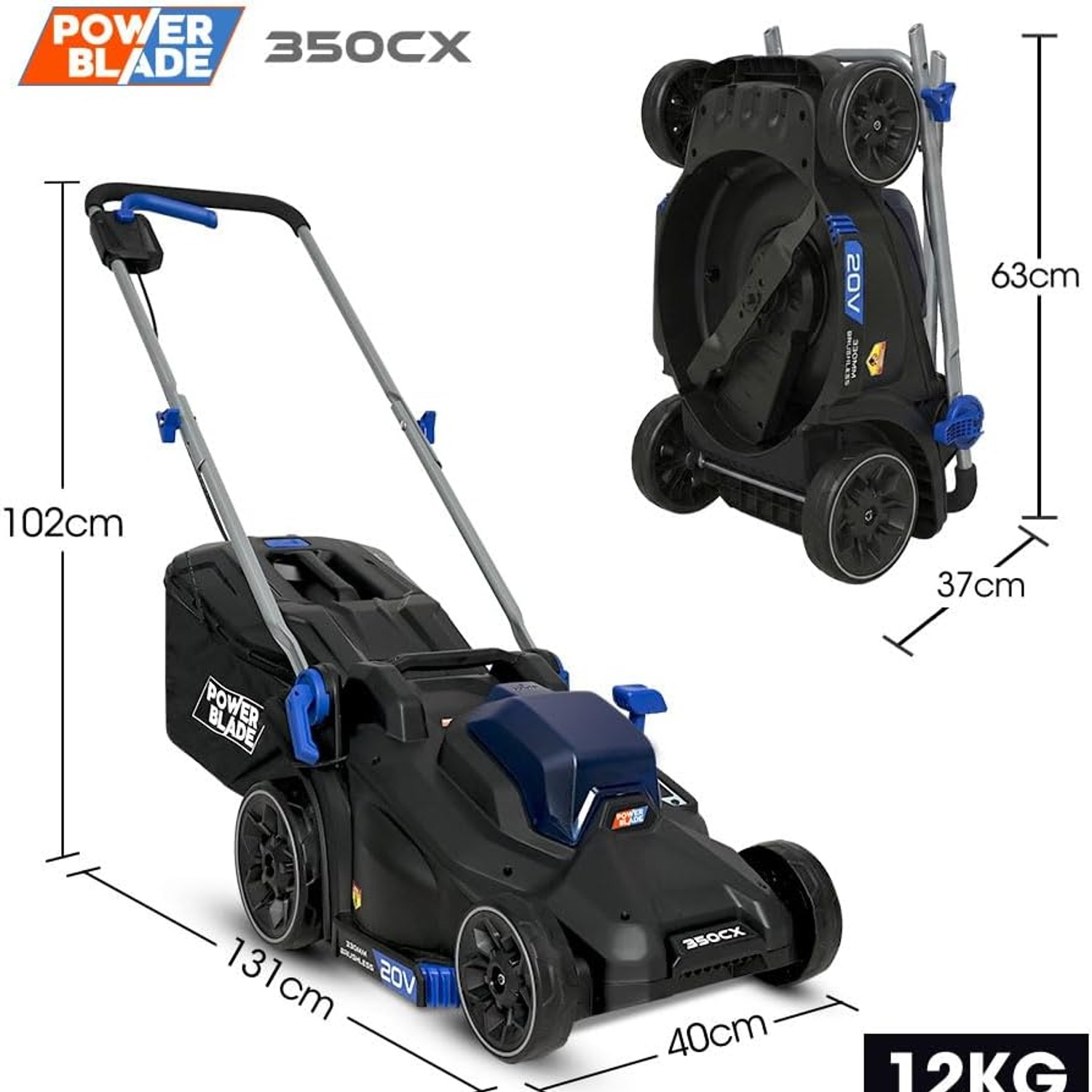 PowerBlade 350CX Compact Cordless Lawn Mower (20V, 330mm): image 2