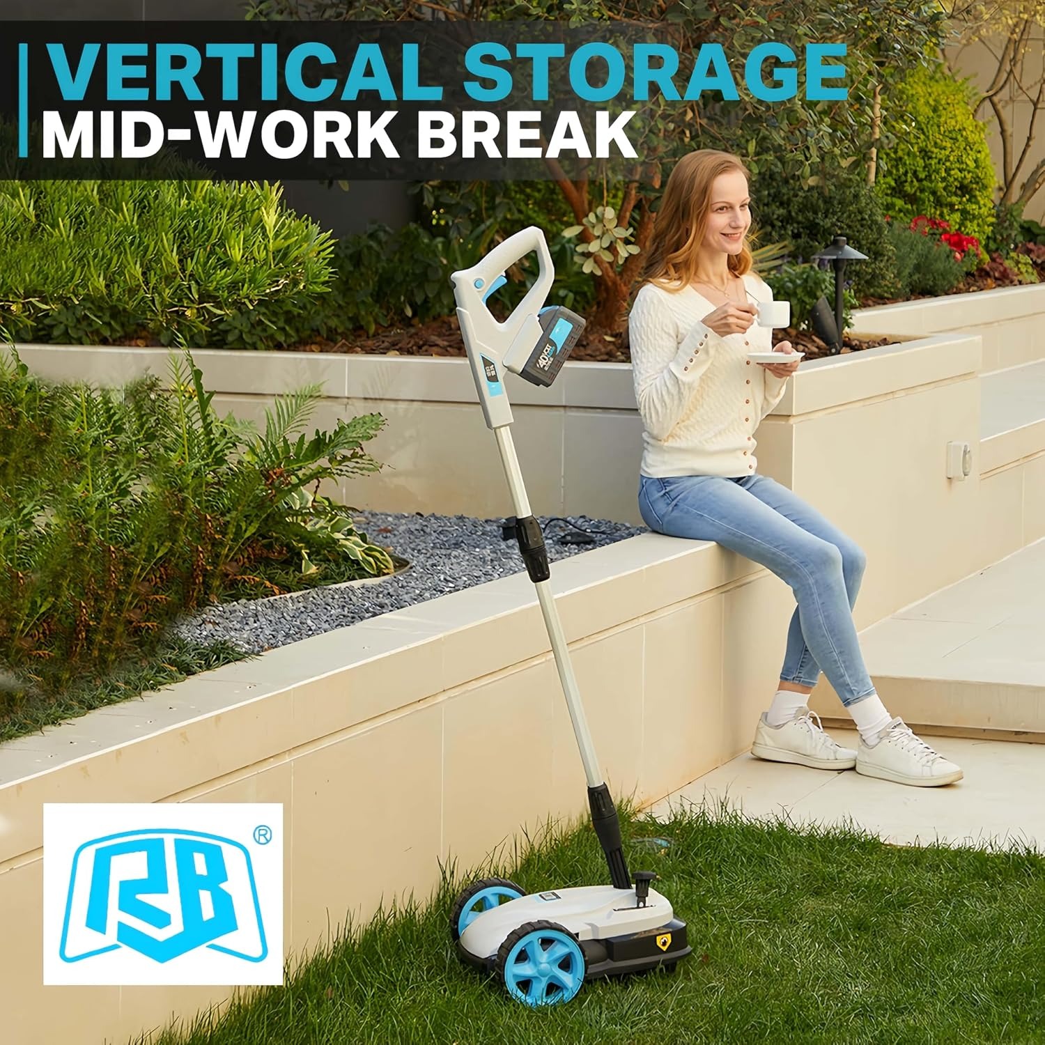 Mini Cordless Lawn Mower 40V Brushless with Battery and Charger