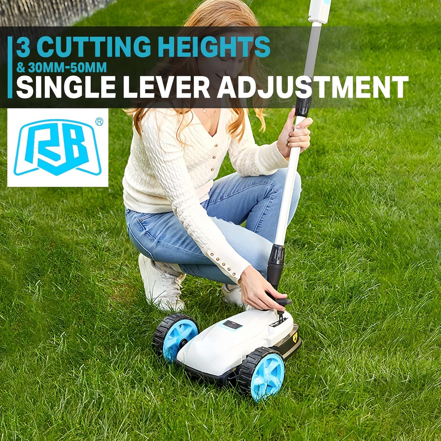 Mini Cordless Lawn Mower 40V Brushless with Battery and Charger