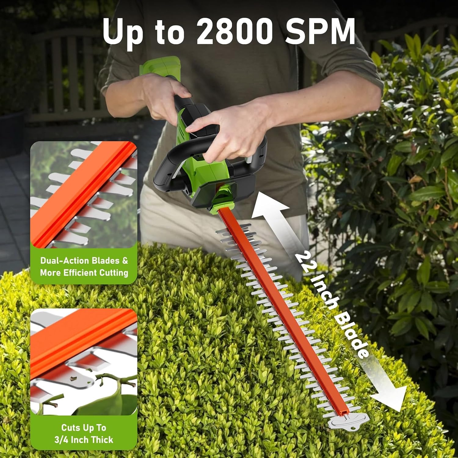 SUNCHERS 20V Cordless Hedge Trimmer Kit: image 6