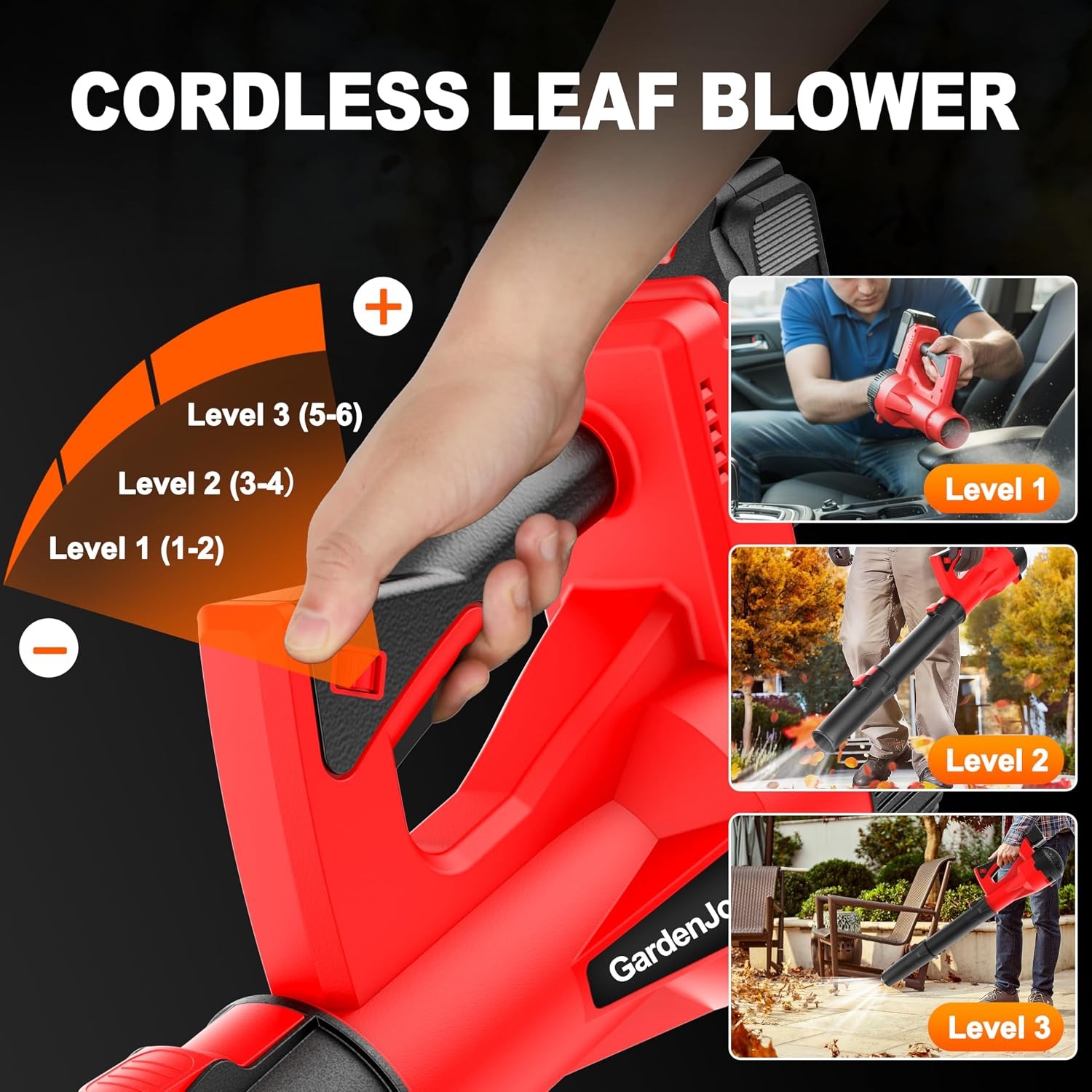 GardenJoy 21V Cordless Leaf Blower Kit: image 3
